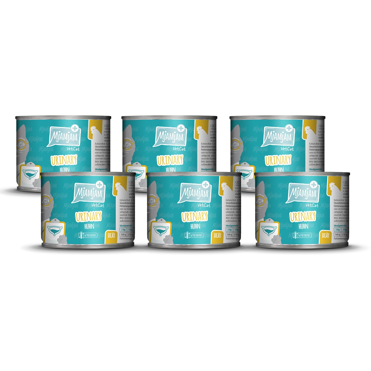MjAMjAM VetCat - Premium Nassfutter für Katzen - Diät - Urinary - Huhn, 6er Pack (6 x 200g), getreidefrei