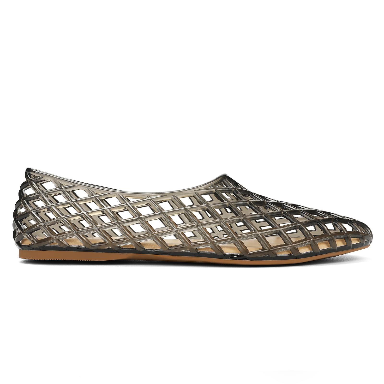 HEVA Sandali bassi da donna in tessuto mesh traspirante trasparente scarpe estive spiaggia gelatina balletto sandali