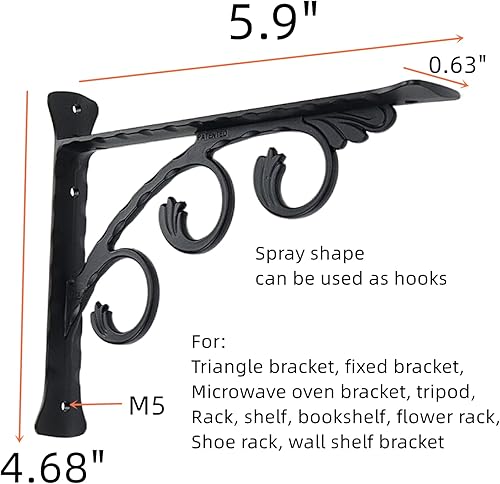 Miniatura 2 de Soportes triangulares de 5.9 pulgadas para estantes flotantes montados en la pared, trípode, soporte de esquina para marco de soporte de placa de