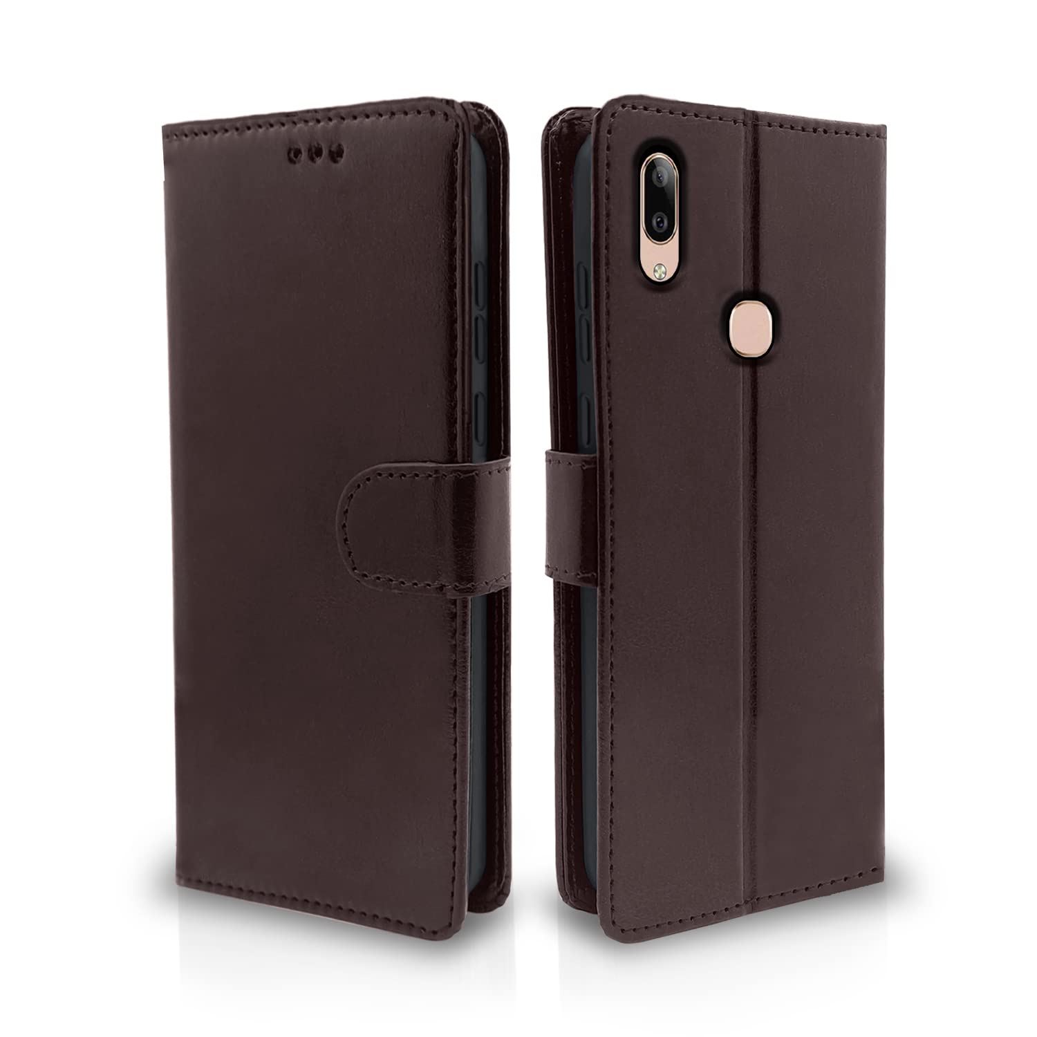 Pikkme Vivo V9 / V9 Pro / V9 Youth Flip Case Leather Finish | Inside TPU with Card Pockets | Wallet Stand and Shock Proof | Magnetic Closing | Complete Protection Flip Cover (Coffee) (B0BK8QMNZF) Amazon Price History, Amazon Price Tracker