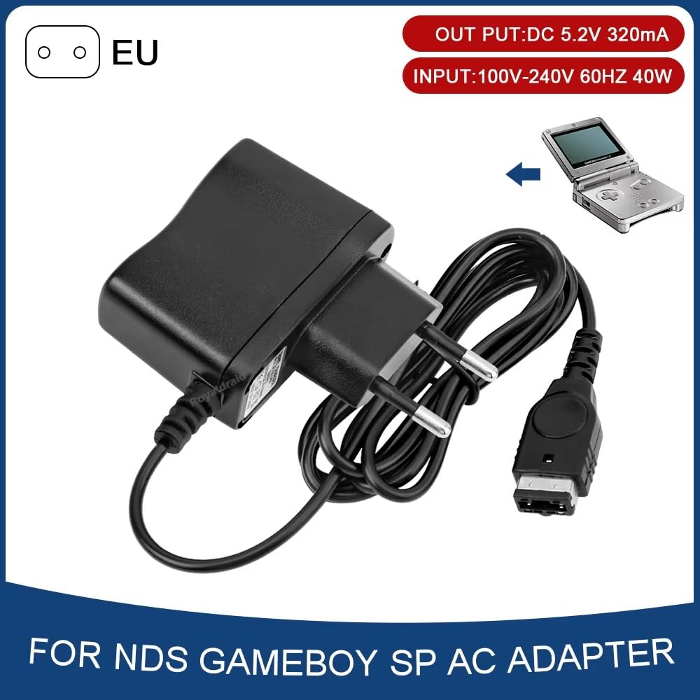 Cargador para Gameboy Advance SP, Cargador para Nintendo DS, Adaptador de CA Compatible con Nintendo DS y Gameboy Advance SP, 5V 500mA, Longitud Cable 1.20 Metros — view 2