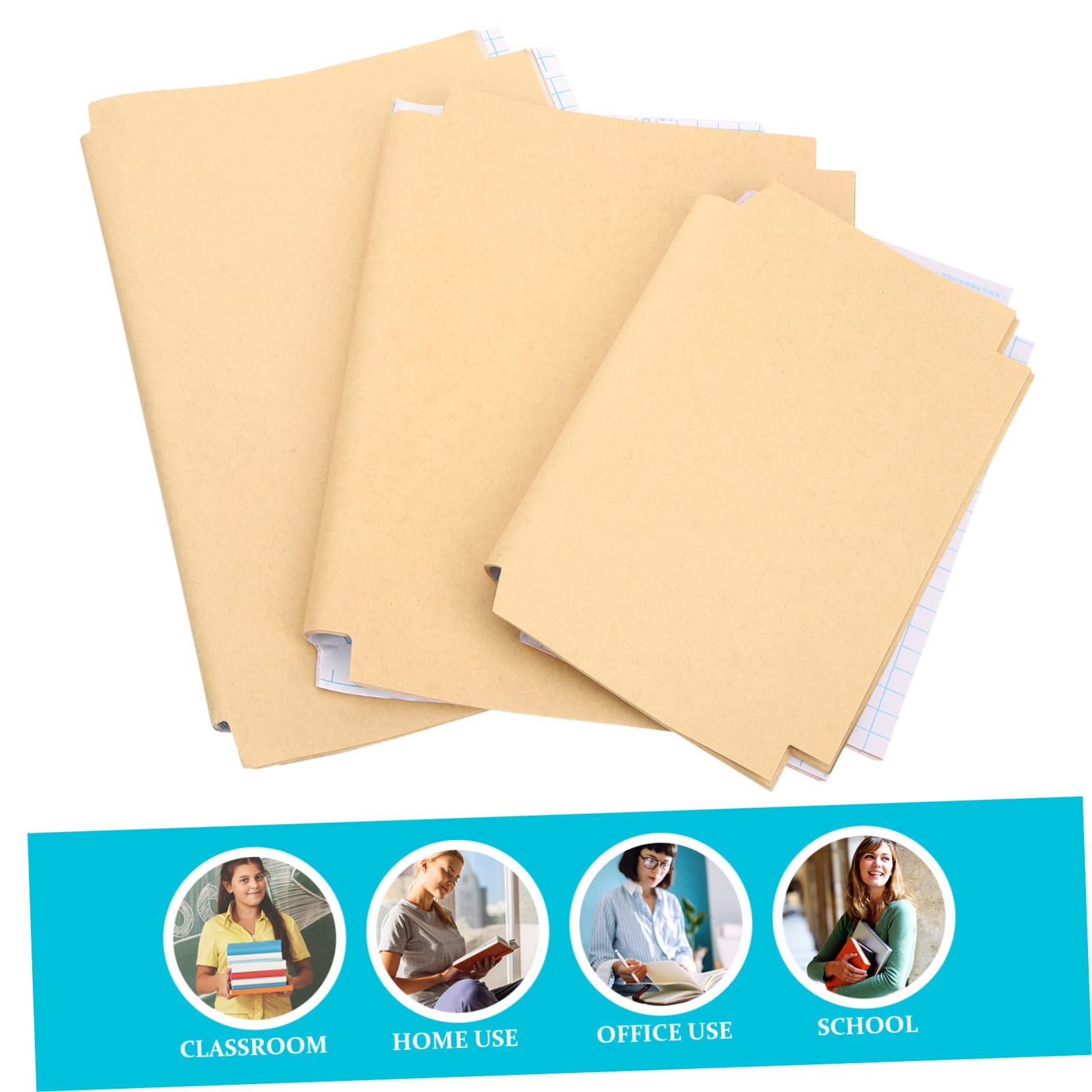 Angoily Copertine per Libri in Carta Kraft 30 Fogli Autoadesive Protezione per Testi e Quaderni