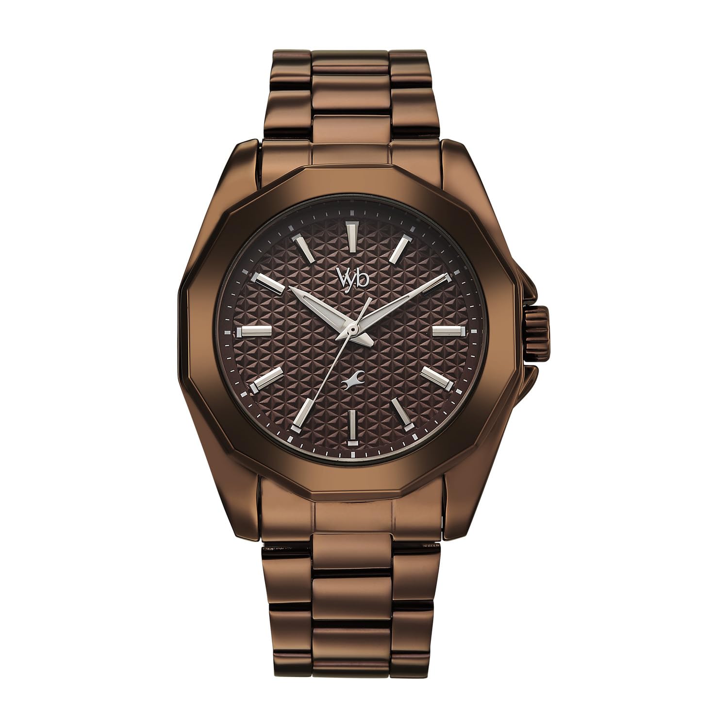 Fastrack Vyb Challenger Quartz Analog Brown Dial Brown Stainless