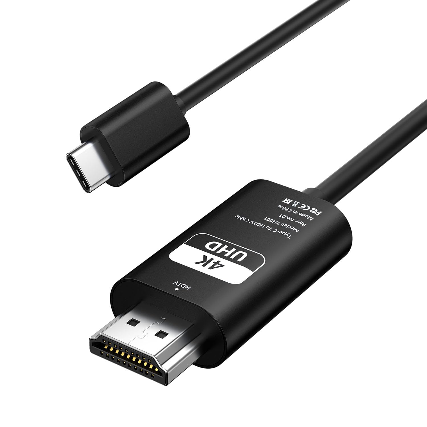 USB C HDMI Conversion Cable - 2M, 4K @ 30Hz Compatible, High Speed Transmission, Smartphones, TV, Mirroring, HDMI, Type-C Connection Cable, Compatible with MacBook/iPad/iPhone 15/16, Pro, Galaxy, etc