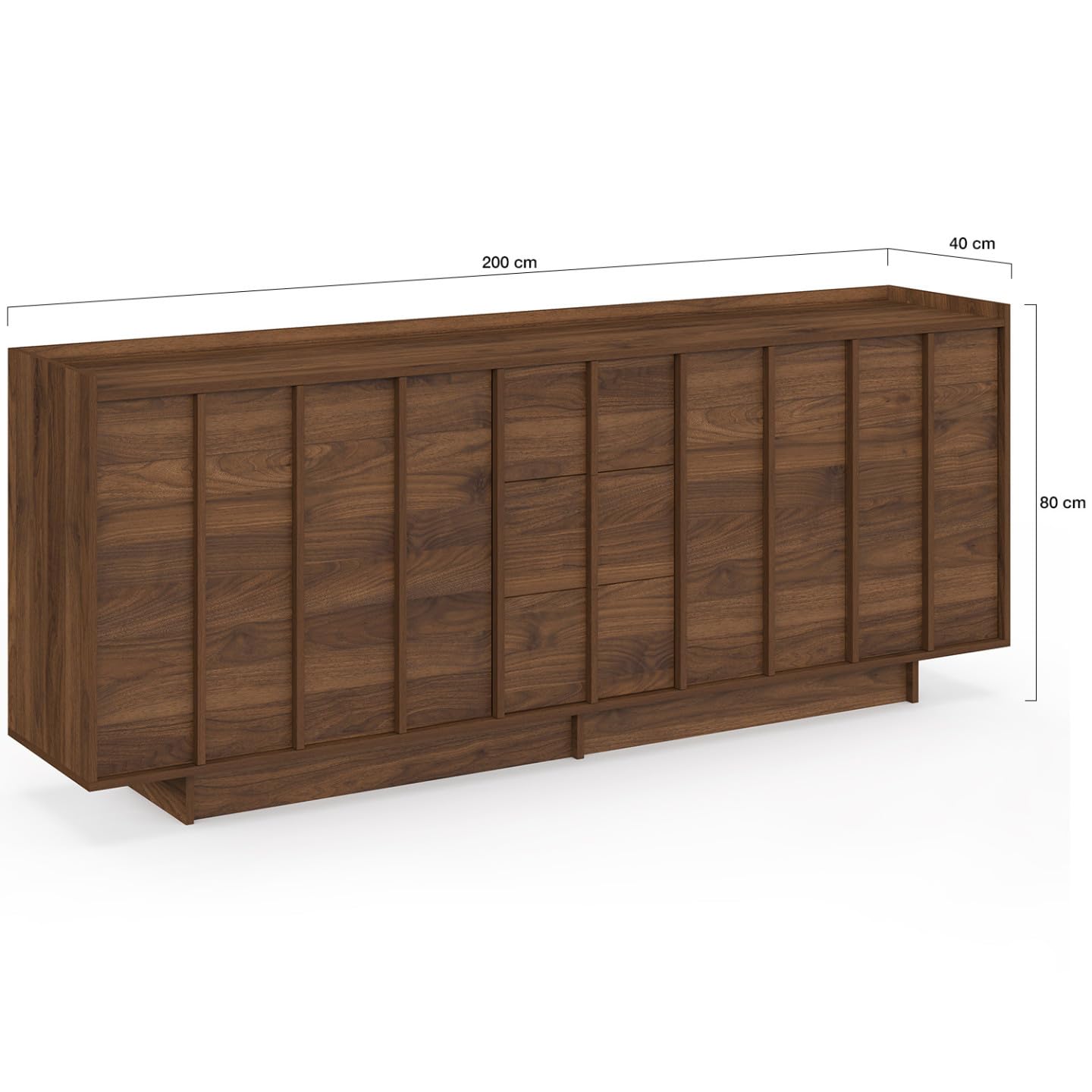 IDMarket Rosie - Aparador de 200 cm, 4 puertas y 3 cajones