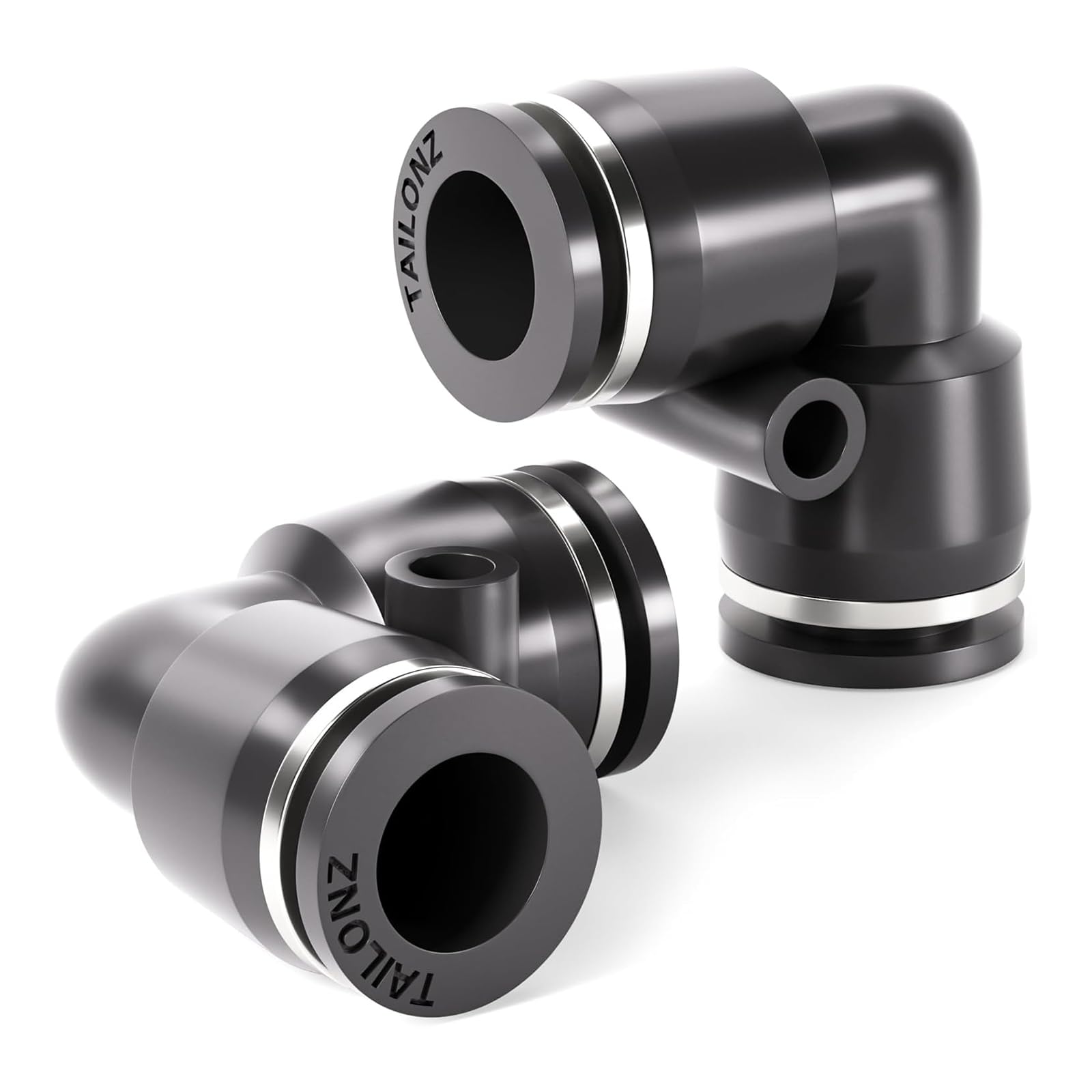 TAILONZ PNEUMATIC Gomito nero 6 mm OD per il collegamento di raccordi per tubi Tenuta a pressione PV6 (confezione da 10)