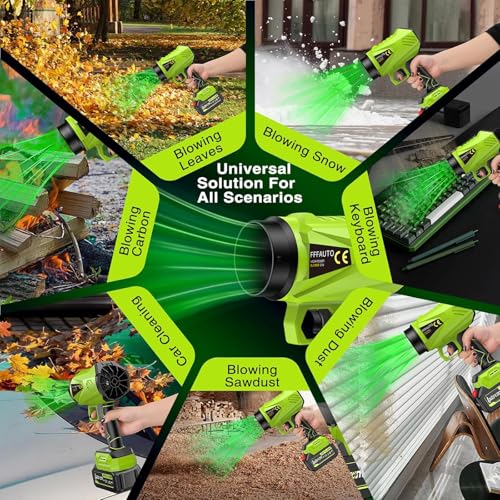 Mini Handheld Leaf Blower Cordless with 2×4.0Ah Battery and Charger,500,000 RPM,Extended Nozzle, Lightweight Small Turbo Jet Blower for Patio,Lawn,Yard,Snow Leaves and Dust Car Dryer 001 by FFFauto - Image 6