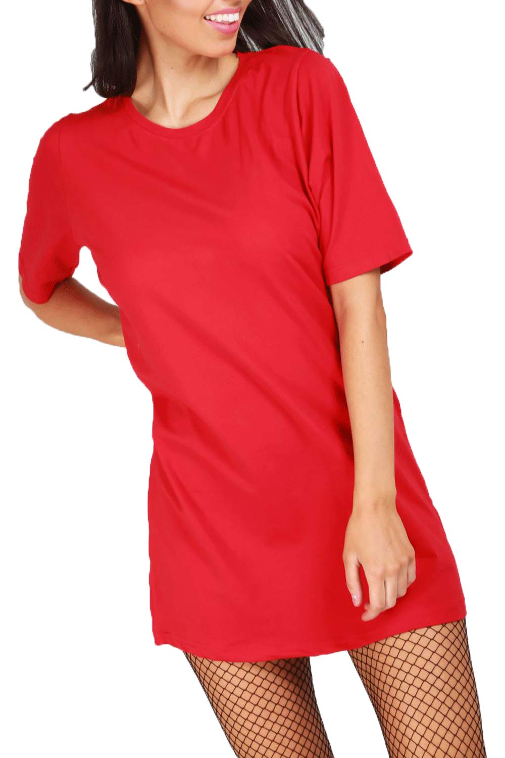 Fashion Star Womens Ladies Tunic Pullover Oversized Short Sleeve Round Neck Baggy T-Shirt Mini Dress | Tunic | Pj Dress | Casual Tops