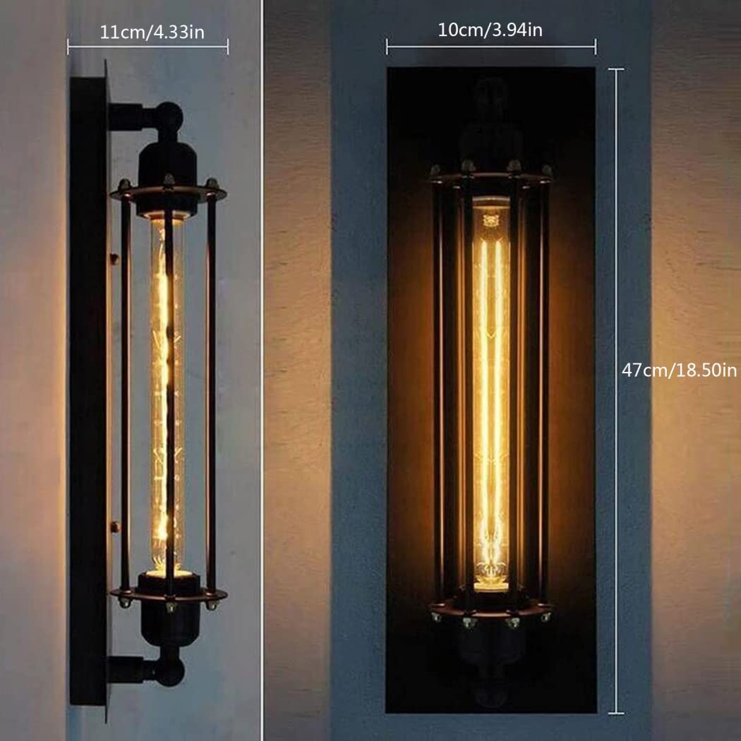 kinkiet przemysłowy zestaw 2 kinkietów, kinkiet w stylu vintage metalowa rustykalna lampa ścienna, kinkiety wewnętrzne do salonu sypialnia przedpokój