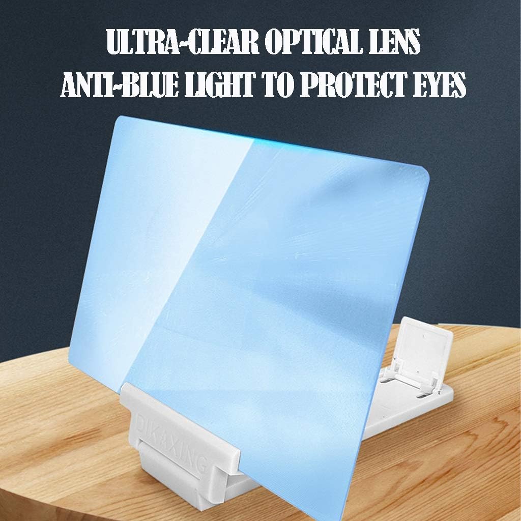 Screen Magnifier Foldable Phone Stand with Screen Amplifier 3D Mobile Phone Magnifier Projector Screen for Movies Videos and Gaming Gadgets Tech Gifts for Men (Color : White-1 Size : 18in) (Black 2)