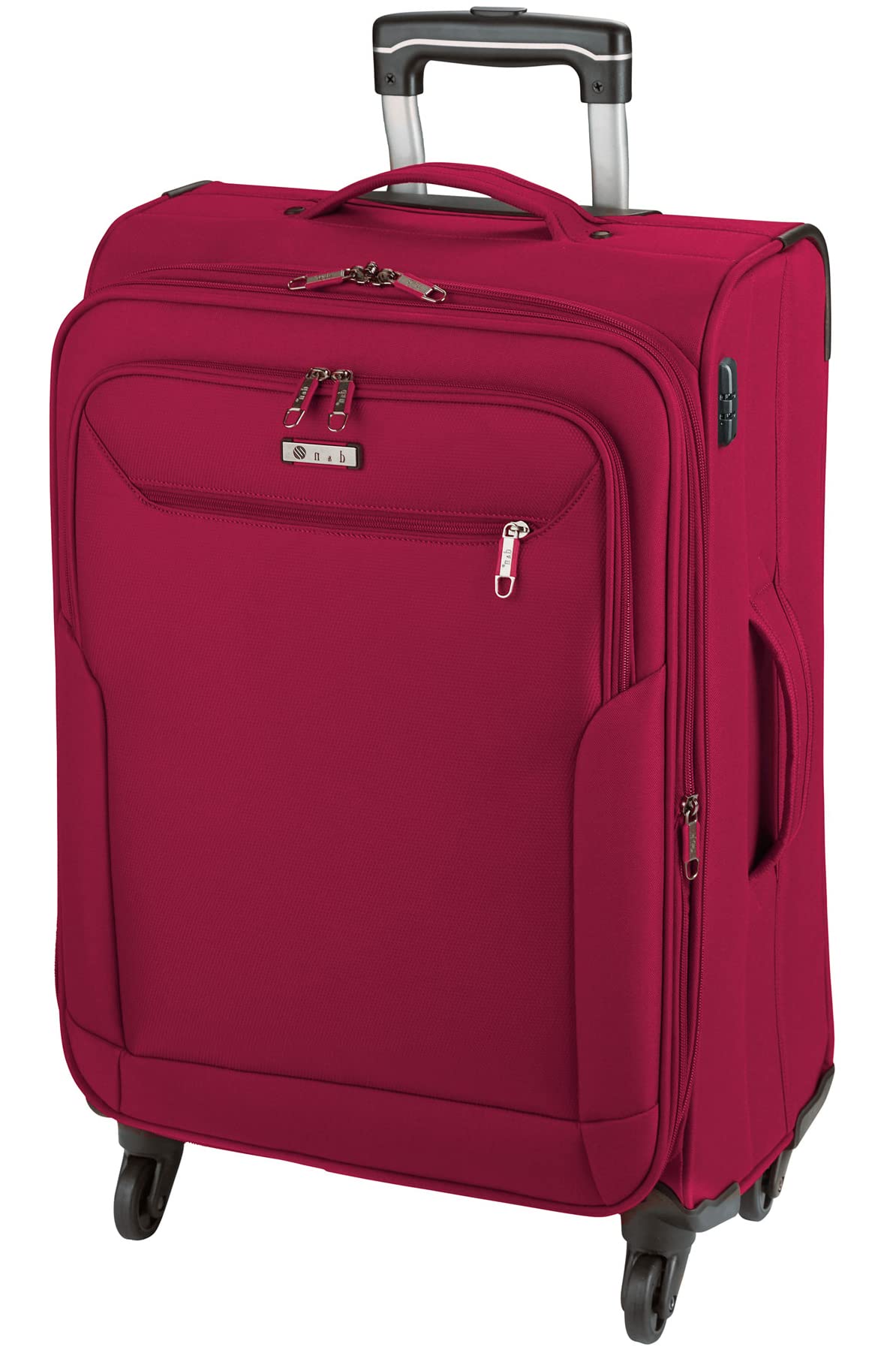 Trolley groß 4 Rollen Koffer Leicht 76 cm Weicher Stoff Rot 110 Liter Bowatex