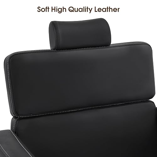 Miniatura 5 de BarberPub Silla de peluquero reclinable hidráulica clásica Salón de belleza Spa Silla 2065 (negro)