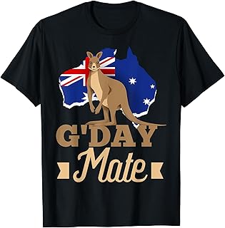 Kangaroo Australian Flag G'Day Mate - Hello Aussie Roo Gift T-Shirt