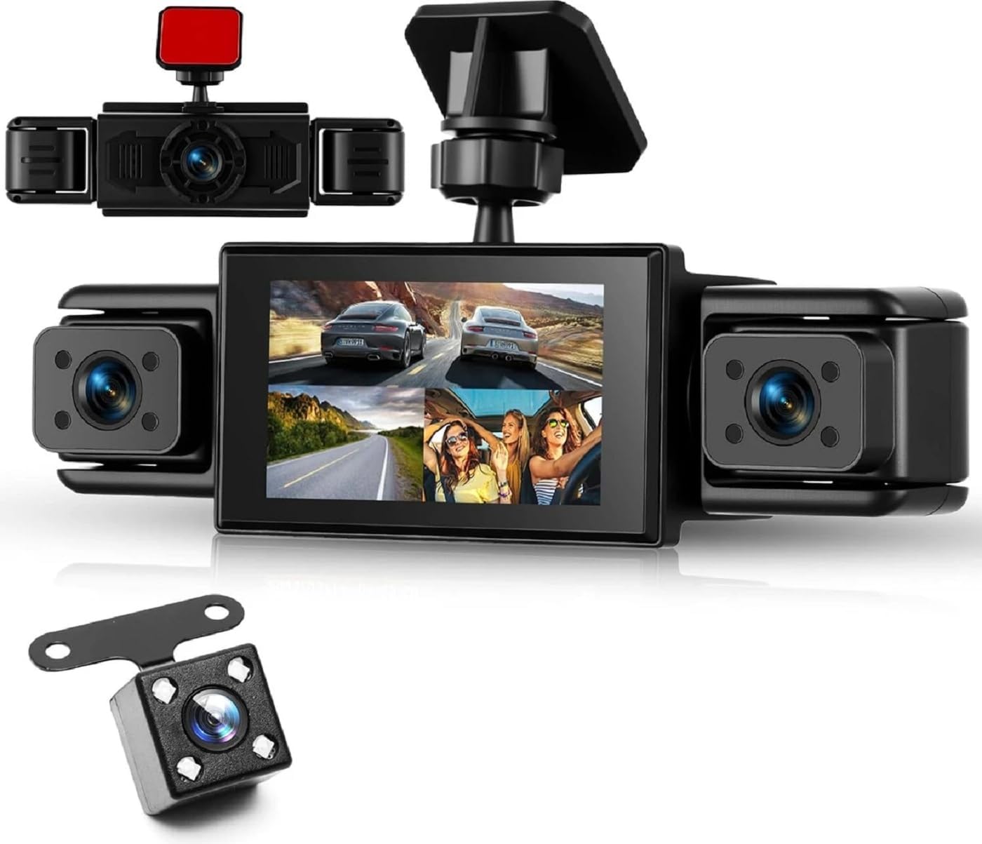 4 Channel Dashboard Camera for Car, Front Rear Left Right Full HD Recording, WDR Night Vision, G-Sensor, Loop Recording, Wide Angle Car DVR.-picture-12
