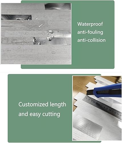 Miniatura 9 de WEIMEISC 5 hojas de azulejos contra salpicaduras para cocina, despegar y pegar, 12 x 12 pulgadas, autoadhesivo, impermeable, azulejos de metal para