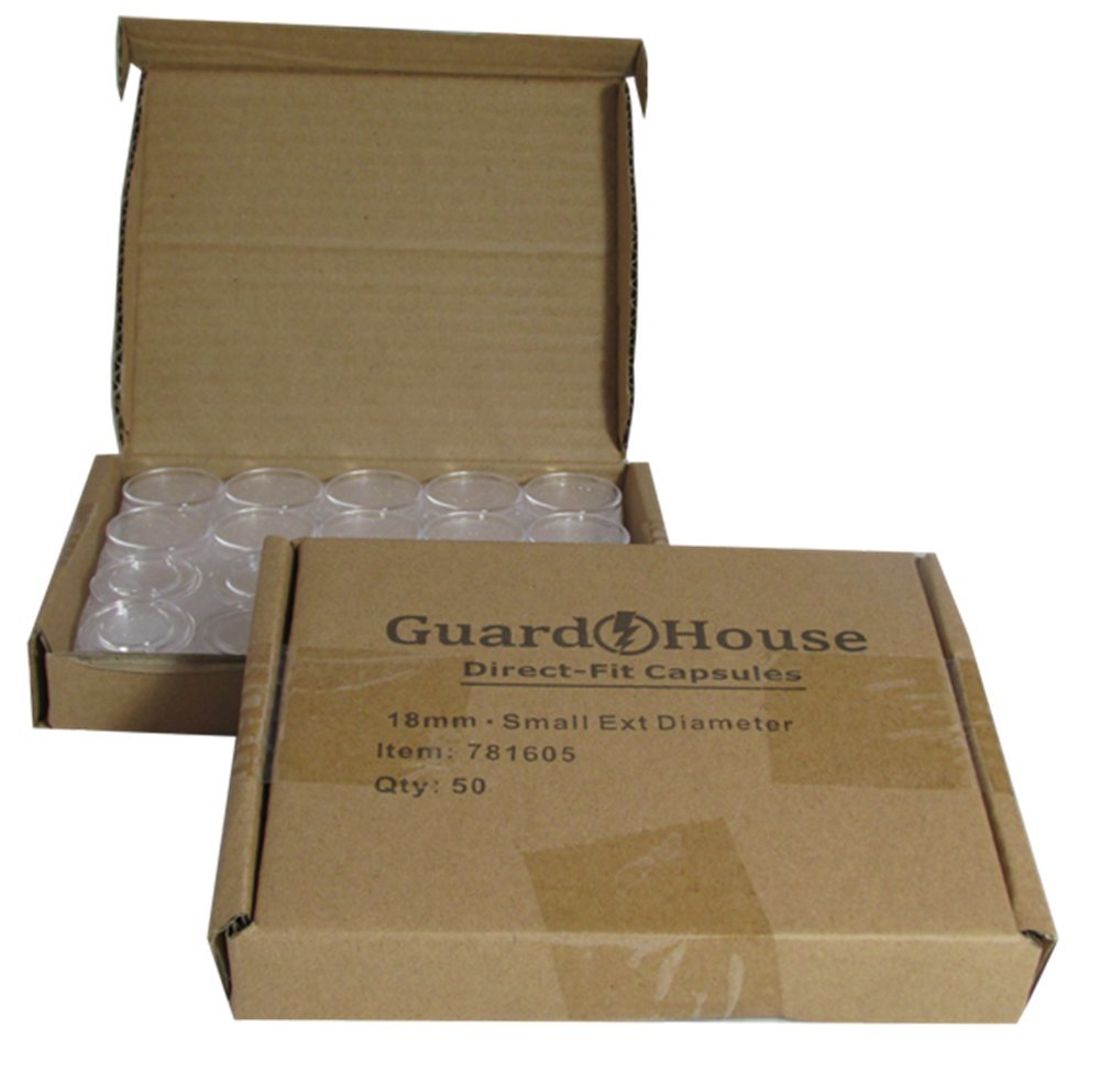 Guardhouse 18mm Direct Fit Coin Capsule for US and Canada Modern Dime and Other Similar Sized Coins Pack of 100