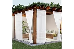 White Outdoor Curtains with Durable Rod Pocket for Patios and Porches