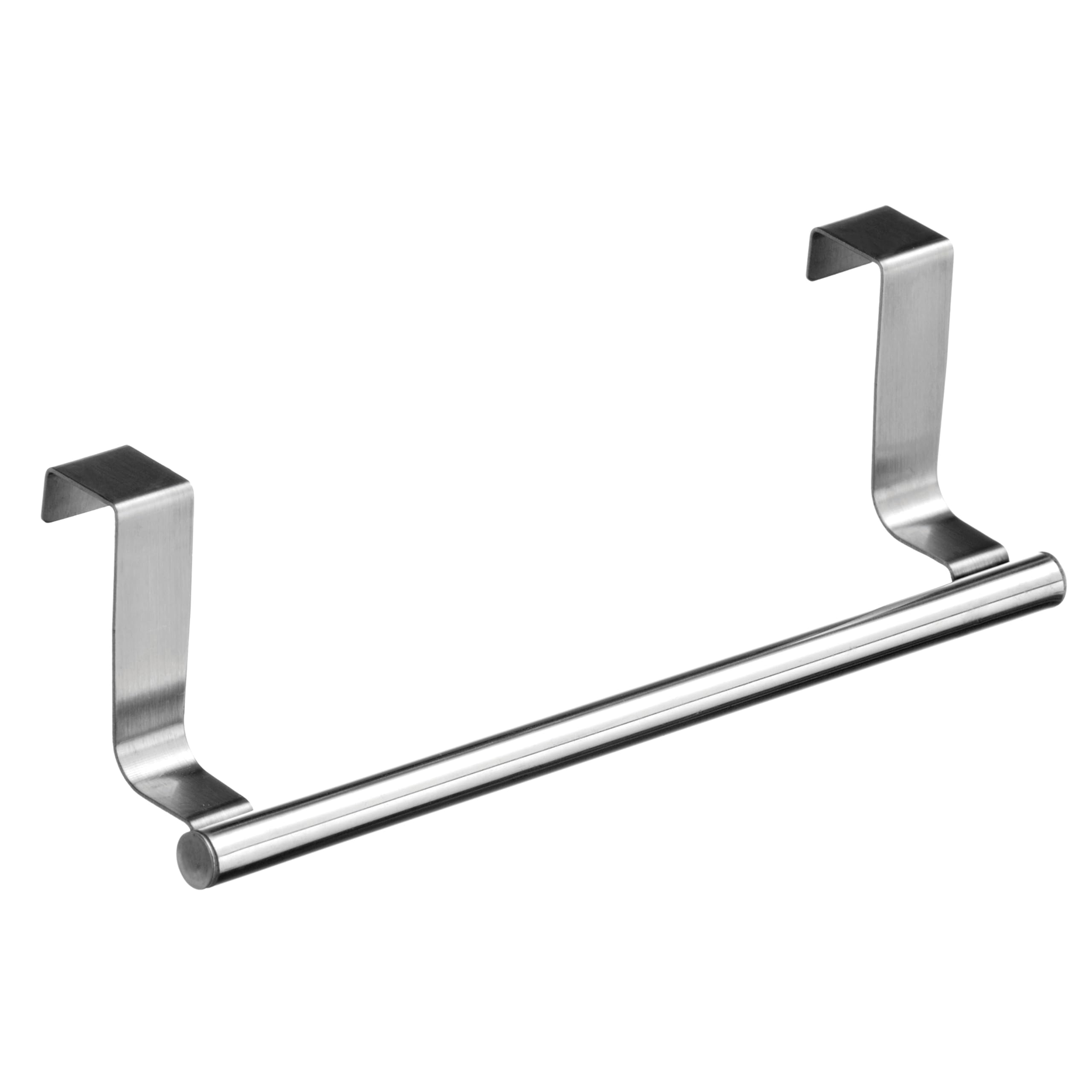 Premier Housewares Stainless Steel Over Door Tower Rail | Versatile Hanging Kitchen Towel Rail | Sleek Tea Towel Holders For Kitchen | Slim Towel Holder for Home, Bathroom, Silver