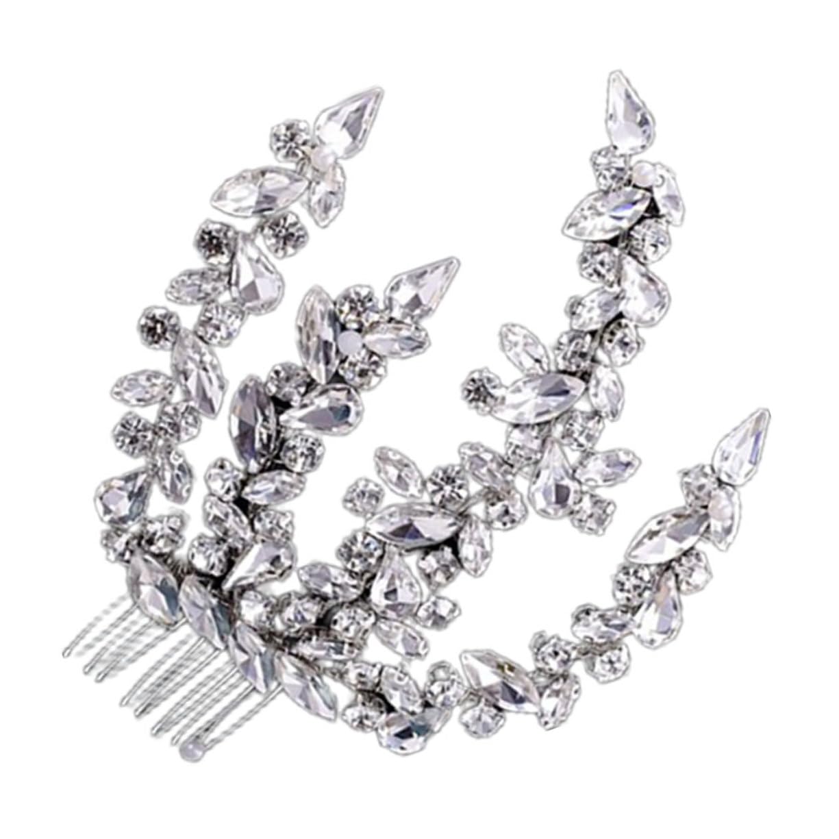 Pettine Laterale Brillanti Argento, Accessorio Chioma Elegante