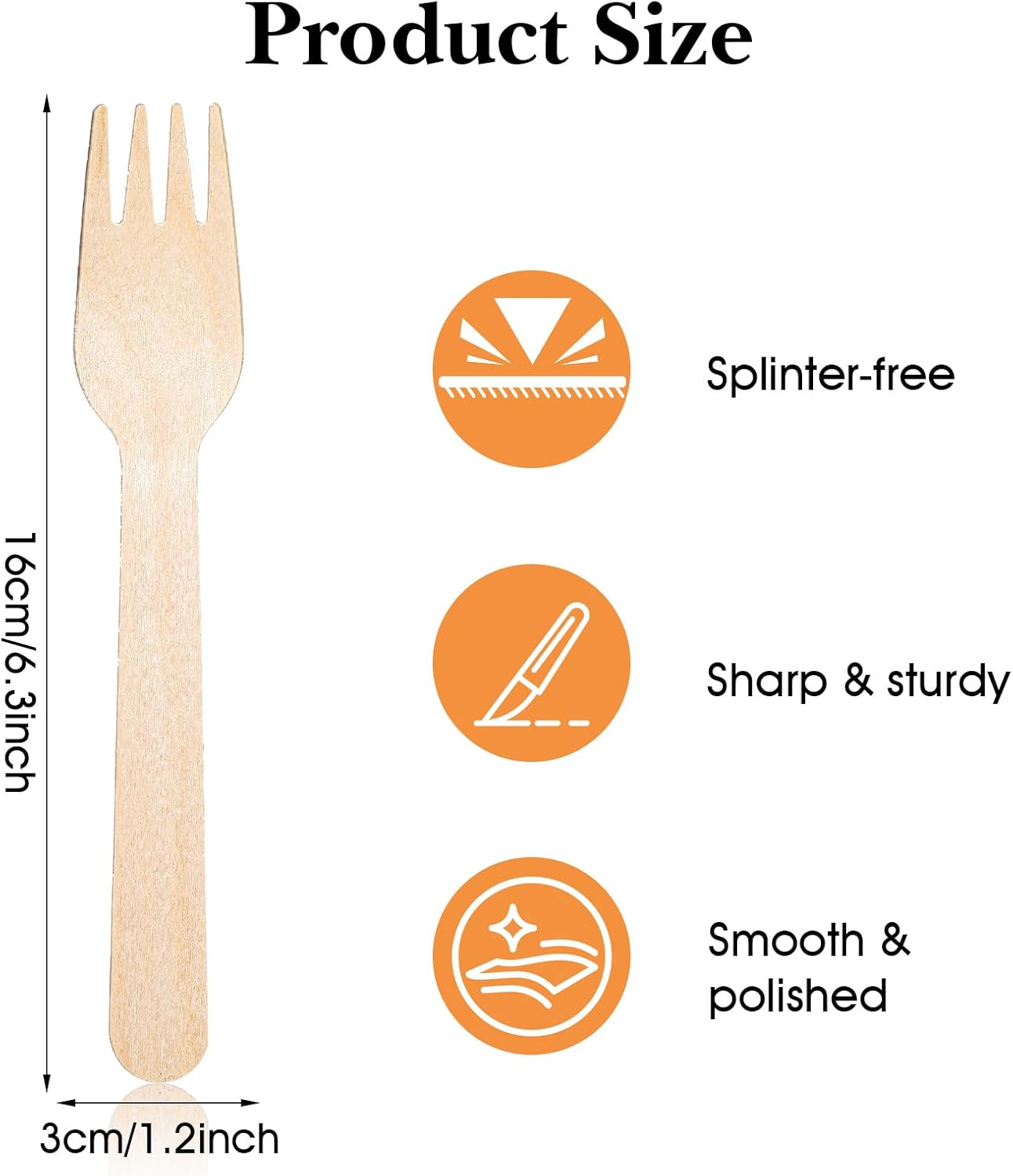 500 Pcs Wooden Forks Disposable, Wooden Disposable Compostable Forks for Eating, Party, Camping, Traveling, Family Dinners, Mini Tasting Fork Small Dessert Fork Tiny Appetizer Forks