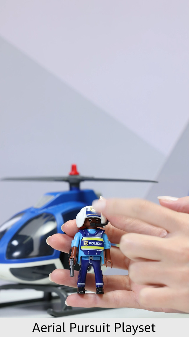 PLAYMOBIL City Action – Helicóptero De Policía Con Persecución En Paracaídas – Set De 19 Piezas Con Rotores Móviles Y Paracaídas Funcional – Juguete Para Niños De 4 A 10 Años