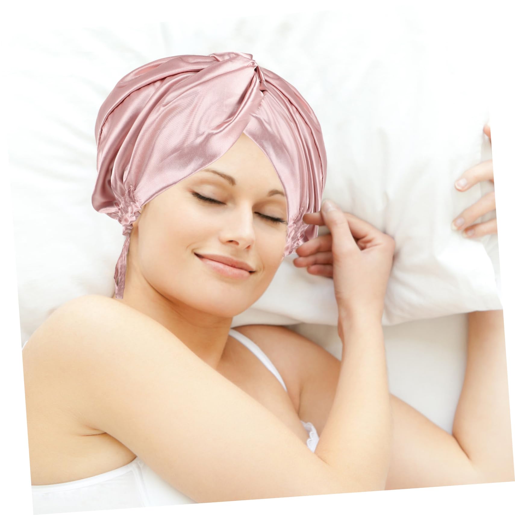 4juegos Bonnet Para Mujeres Con Diseño Twisted Gorro De De Satén Para El Cabello Rizado Diadema Color Champán