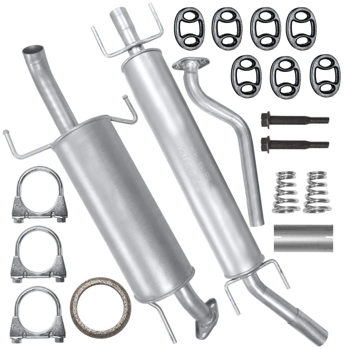 FERROZ Mitteltopf und Auspuff-Endtopf für Opel Astra G II 2 03.1998-12.2009 1.6i 16V 1.8I 16V 2.0i 16V Schrägheck