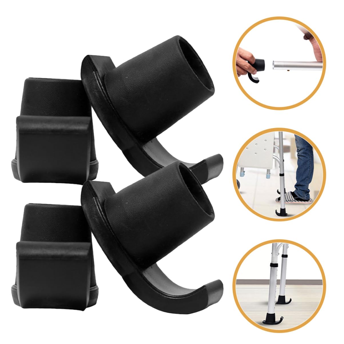 ifundom 5 Set Sliders Antiscivolo Per Walker Skis Per Maggiore Stabilità E Comfort Accessori Per Anziani Design E Resistente Compatibili Con Walker Standard 4 Pezzi * 5