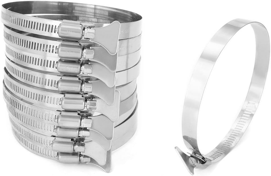 91mm-114mm Clamping Range 304 Stainless Steel Butterfly Hose Clamp 10pcs (12c8af4aa3d463d49ad0d59d61631357)