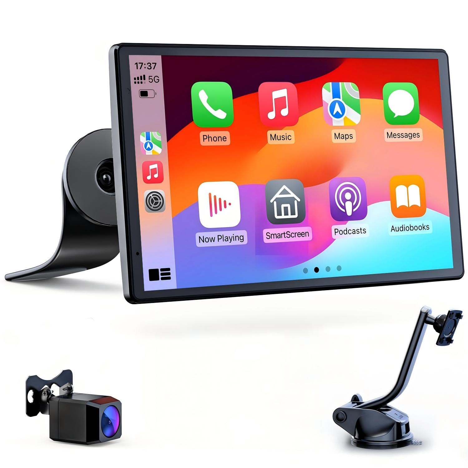 Avylet Écran Portable 8" Apple CarPlay & Android Auto, Tactile 1440x900 | support magnétique,Caméra de Recul 1080p, Bluetooth, Navigation，aGPS, Contrôle Vocal Google/Siri, AUX/FM, Mirror Link, OTA
