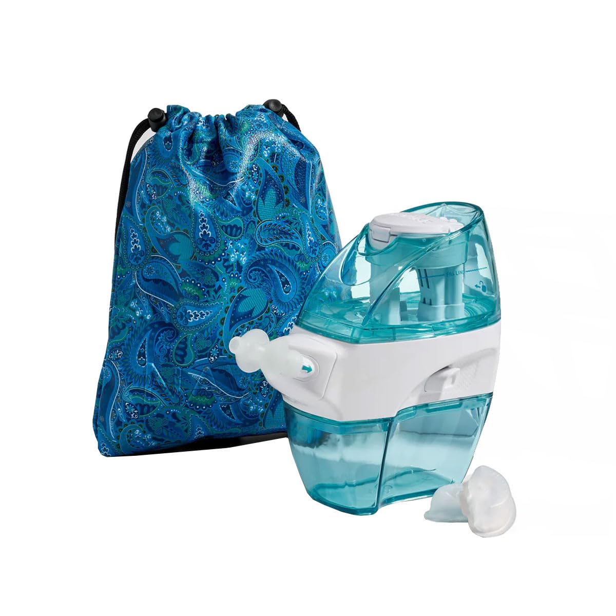Navage Travel Bundle Nasal Irrigation System - Saline Nasal Rinse Kit with 1 Nose Cleaner, 30 Salt Pods and Paisley Travel Bag