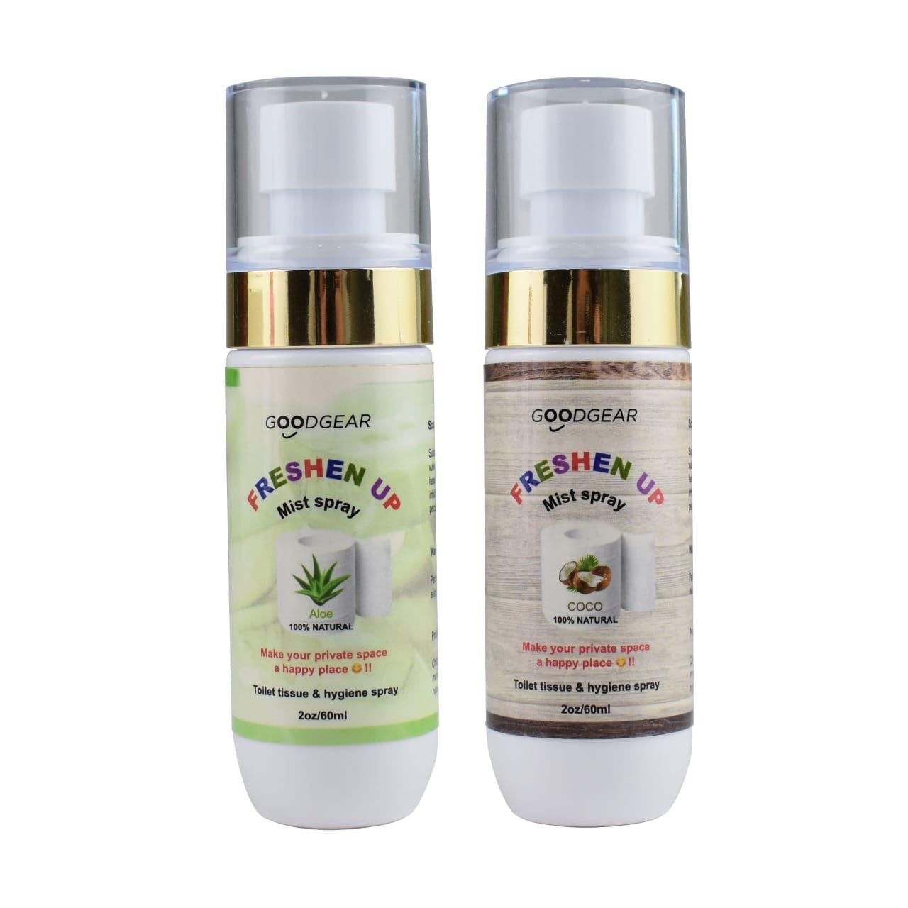 Goodgear personal and intimate hygiene spray|120ml|toilet paper spray| eco friendly flushable wipe(Aloe vera and coco)