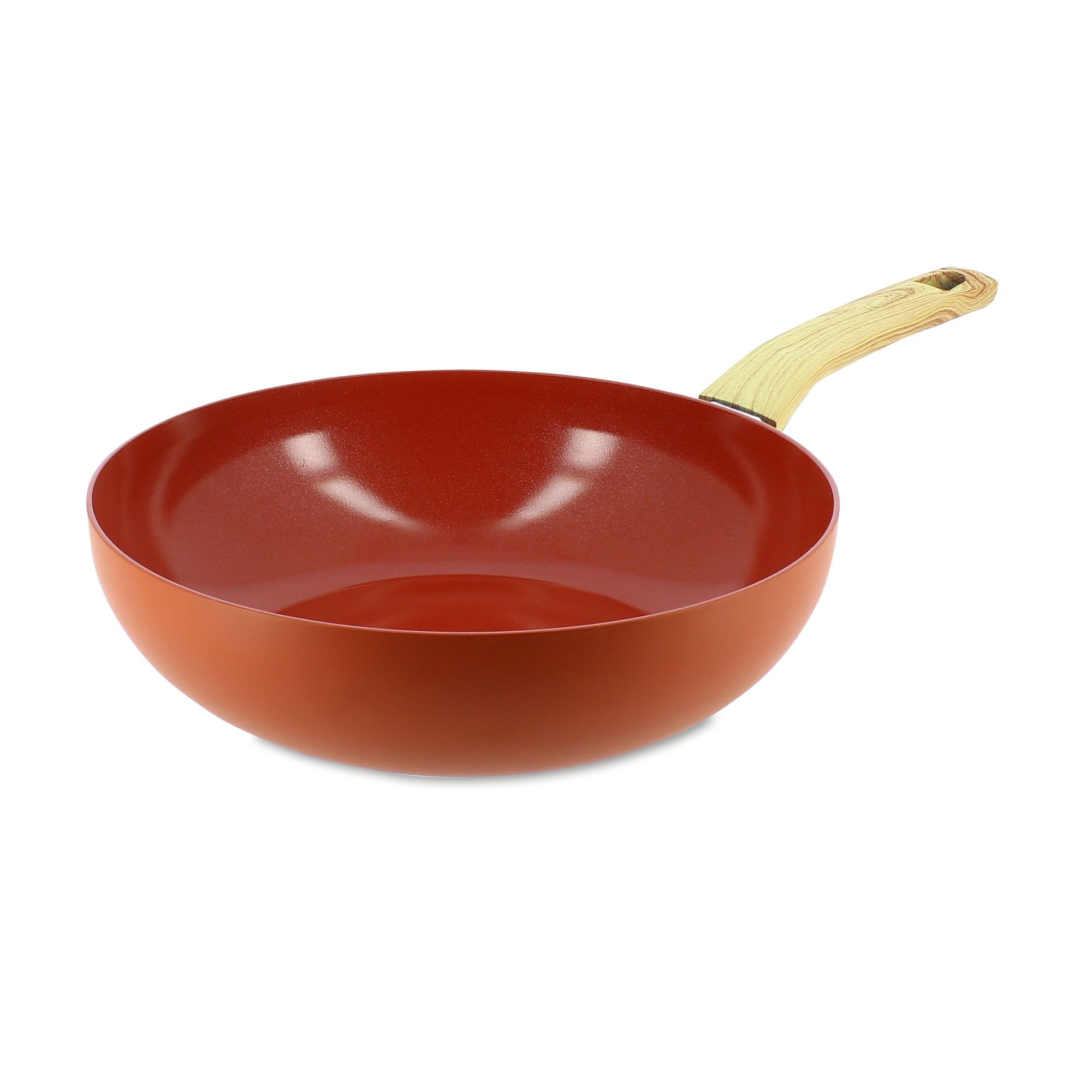 MENASTYL Wok Colorama 28cm, aluminium recyclé, induction, céramique