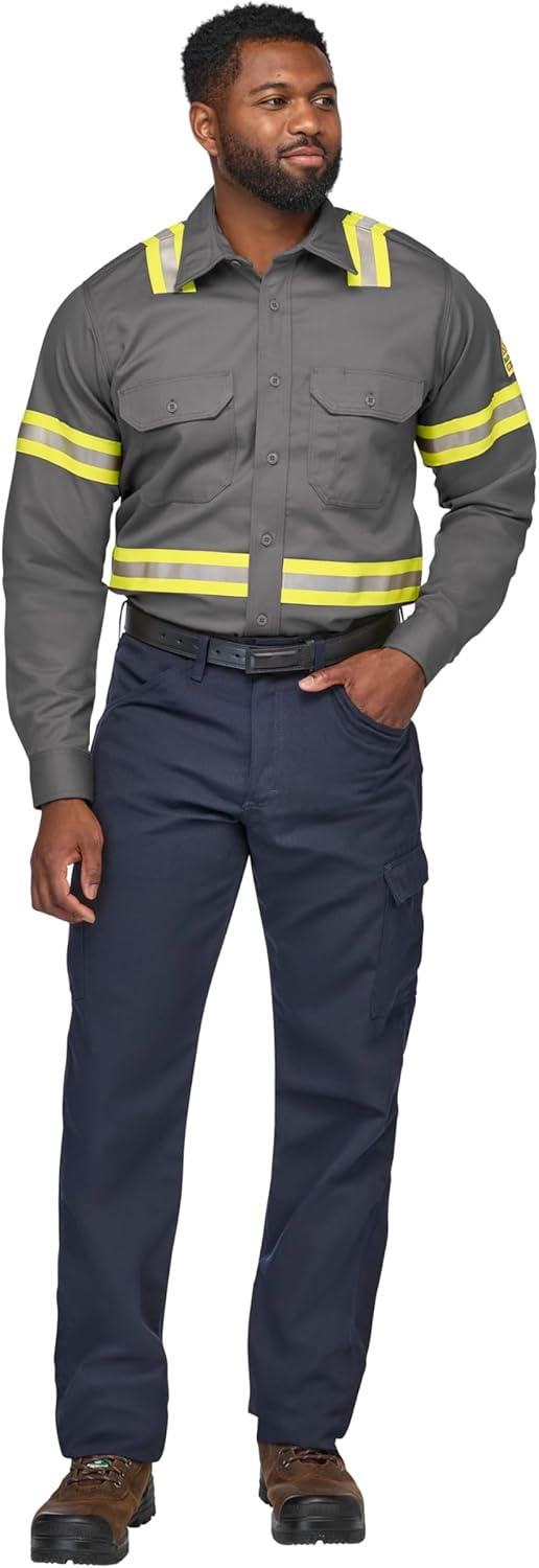 Bulwark FR Men's Midweight Fr Enhanced Visibility Uniform Shirt