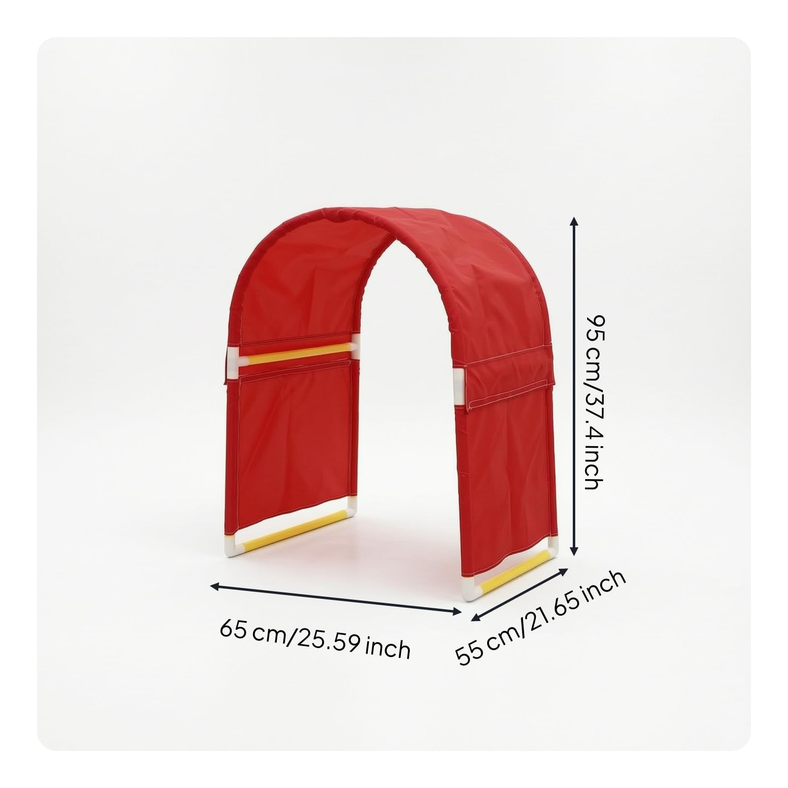 kowaku Tunnel Arco con Copertura in Tessuto Autoportante Tunnel con Struttura in PVC da Interno Giocattolo per Bambini, Casa, Rosso