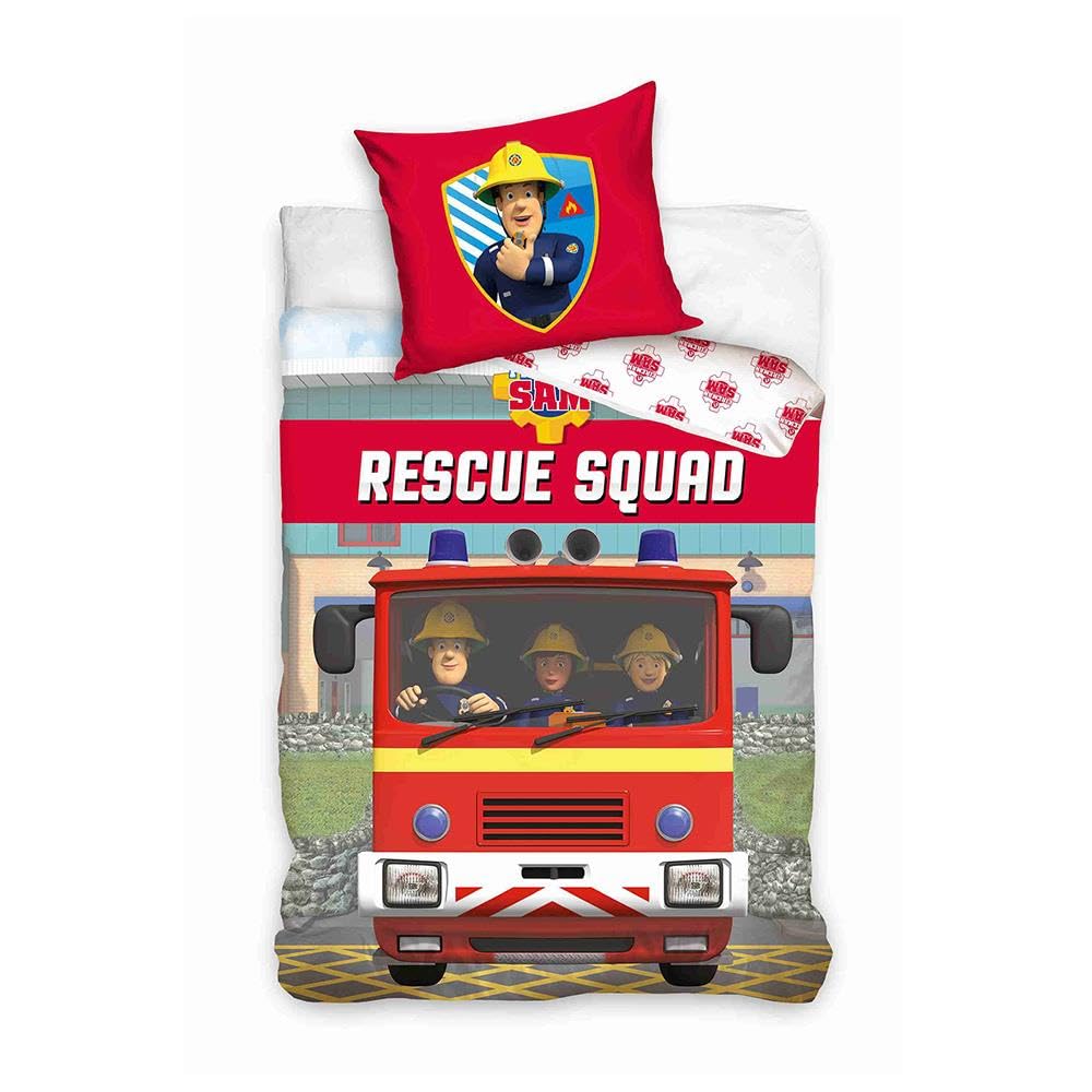 Fireman Sam Rescue Squad Single Duvet Cover and Pillowcase Set