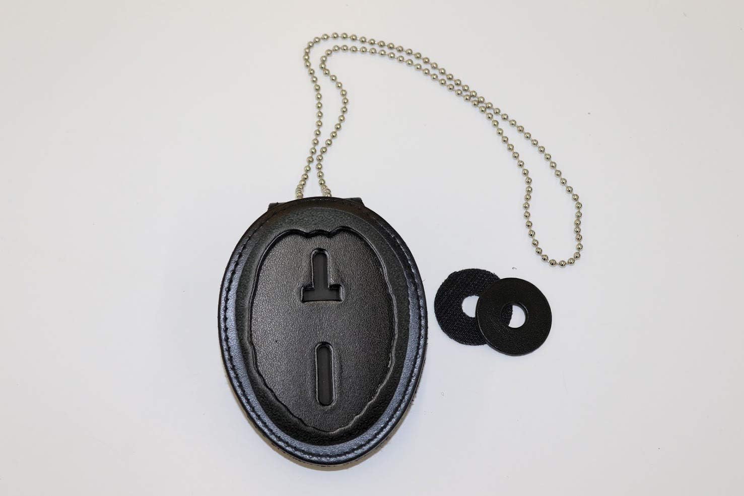 Perfect Fit Police Shield/Security Belt Clip Badge Holder with Pocket and Chain (CutoutPF209)