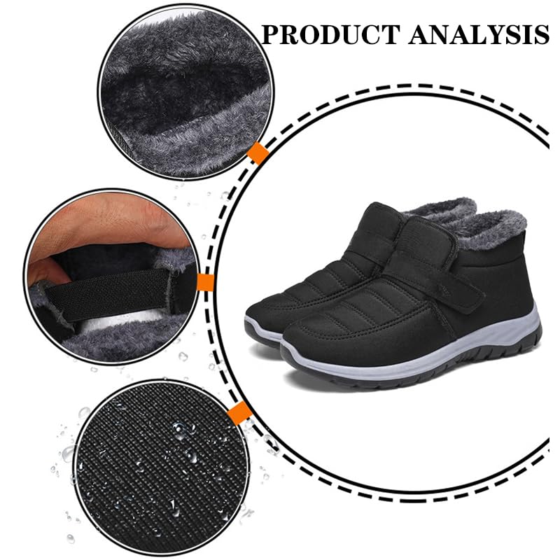 Winter Boots For Women Black Warm Fur Lined Slip On Ankle Snow Boots Comfortable Waterproof,Men'S Winter Boots Waterproof,Fashionable Winter Shoes For Ultimate Comfort2