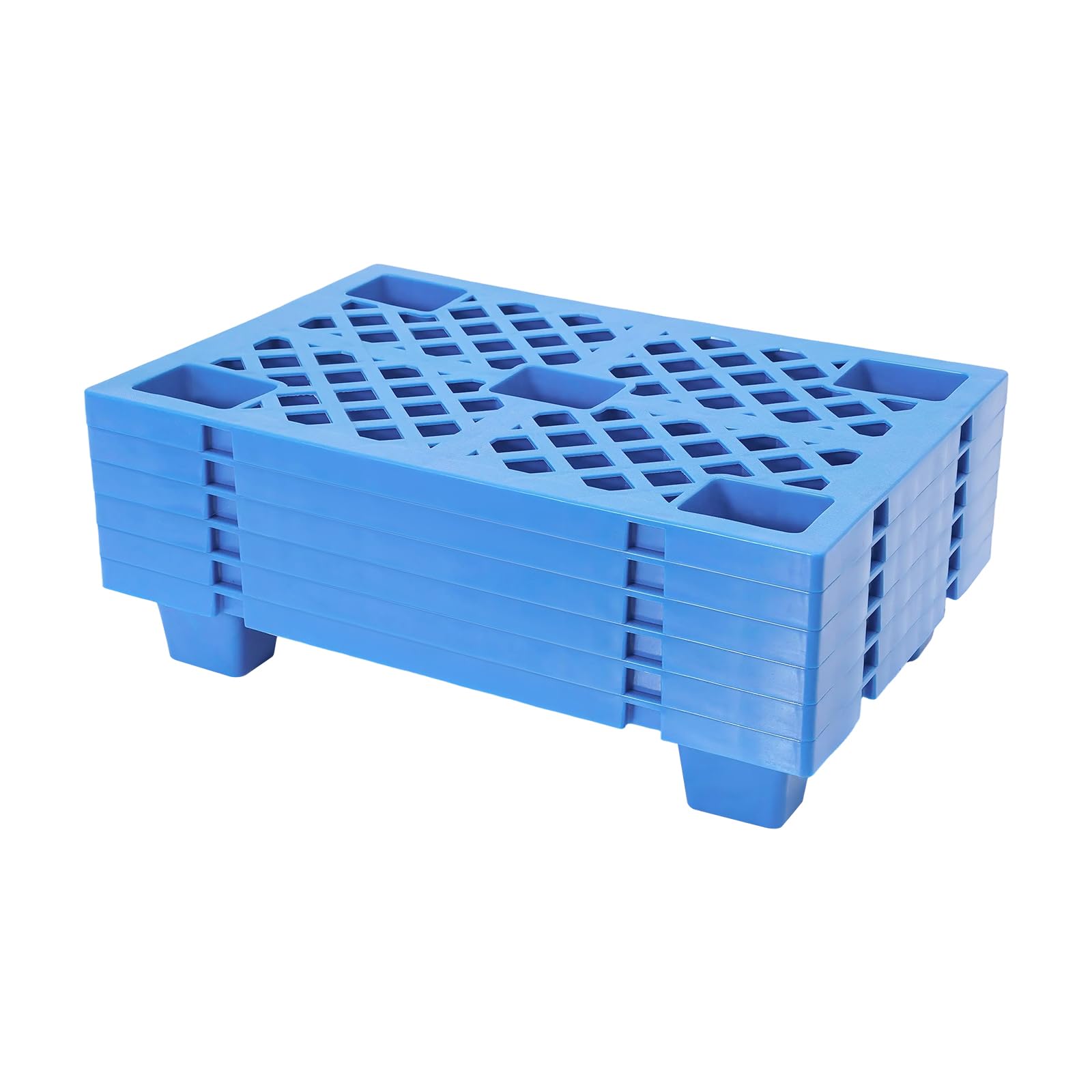 Set di 6 pallet impilabili in plastica per magazzini e logistica, 100 kg, 60 x 40 cm | Per magazzino e logistica, impilabile, portata 100 kg, 60 x 40 cm, 6 pezzi