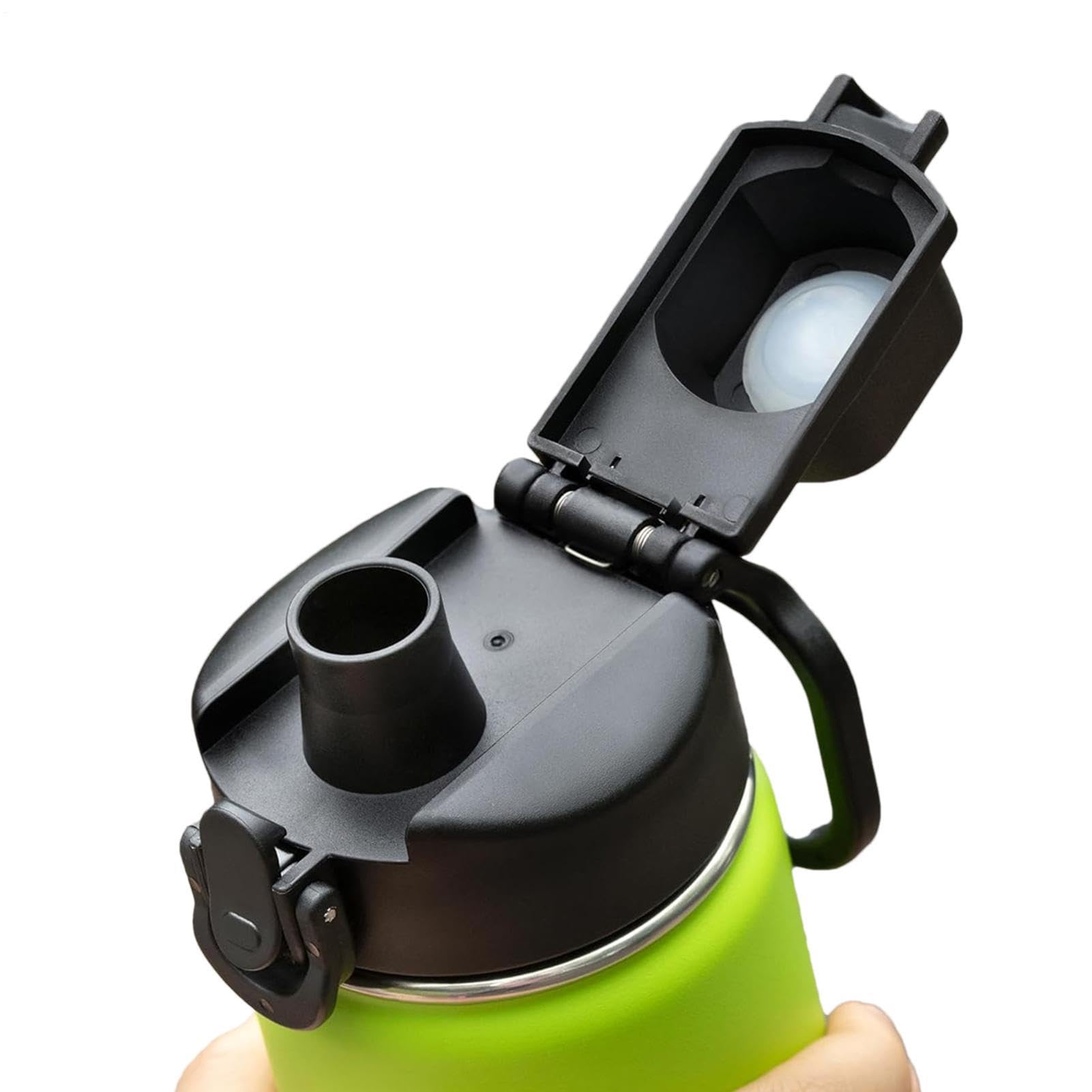 2 Pieces Auto Fli-p Lid for Wide Mouth Water Bottle, Replacement Lid for 12 16 18 22 32 40 64oz Wide Mouth Sports Water Bottles with Handle Easy to Carry, Replacement Auto Top Lids
