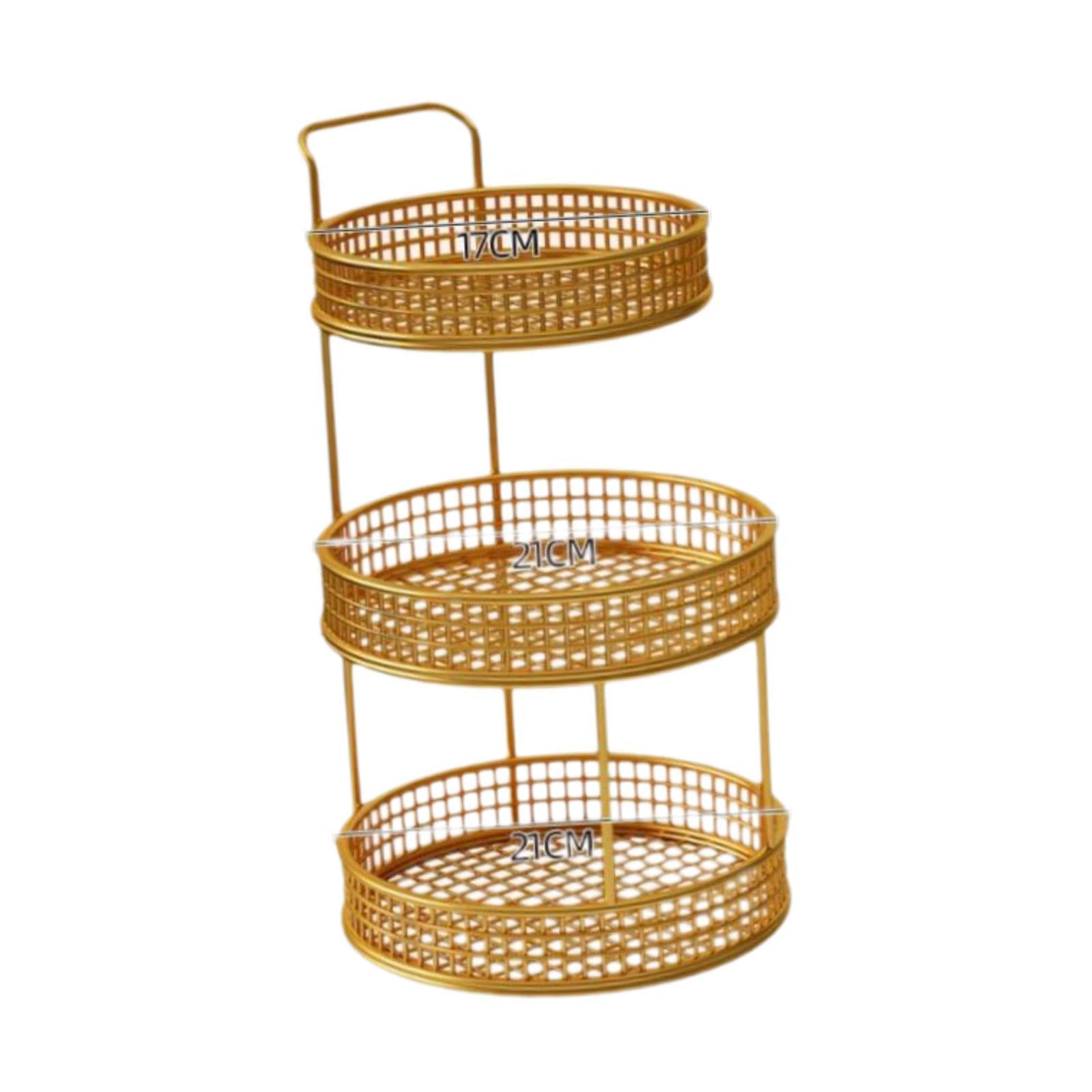 Tyuhduyur Gold Spice Rack Organizer With Metal Shelves, Three Tiers, ( Three Tiers)