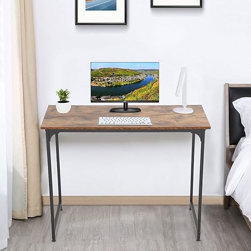 Miniatura 9 de Escritorio para computadora, mesa de estudio de 47 pulgadas con patas ajustables, escritorio de oficina grande con patas de metal, moderno marco de