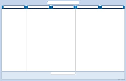 Earth Green - Organizador de pared de 5 columnas borrables en seco, para tareas, objetivos y objetivos, 24 pulgadas de ancho x 19 pulgadas de alto,