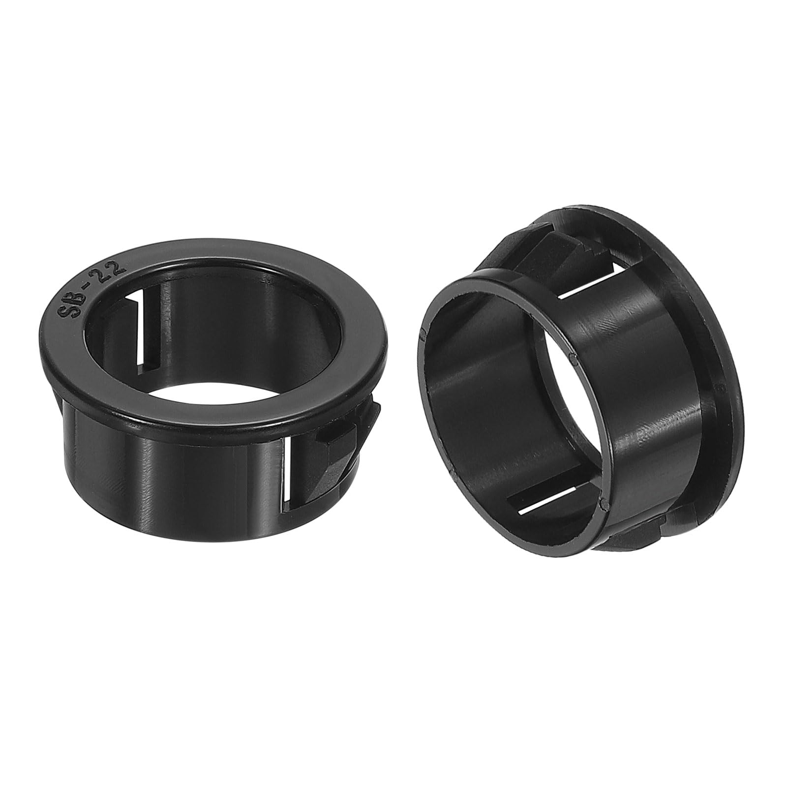 sourcing map 50Pcs 21.58mm(7/8") Cable Snap Bushing Grommet, Round Hose Cable Snap Bushing Hole Plugs Locking Protector for Cables and Wires, Black