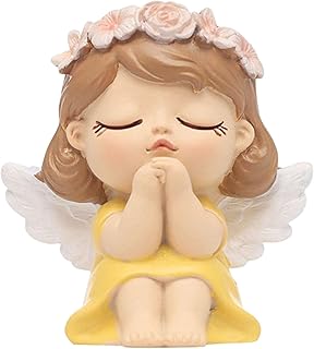 Figura de ángel para salpicadero de coche, decoración de tartas, color amarillo