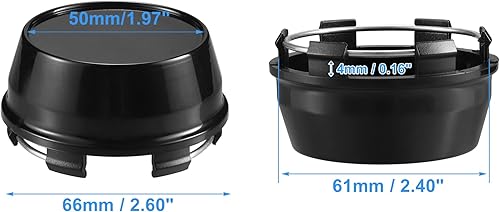 Miniatura 6 de ACROPIX 2.598 in 6 clips rueda llanta cubo central tapas negro - paquete de 4