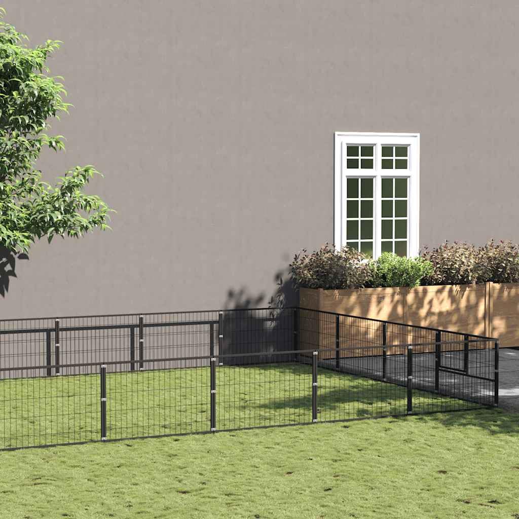Grande cage de jeu plein air et enclos pour animaux : chenil acier 24 m² résistant