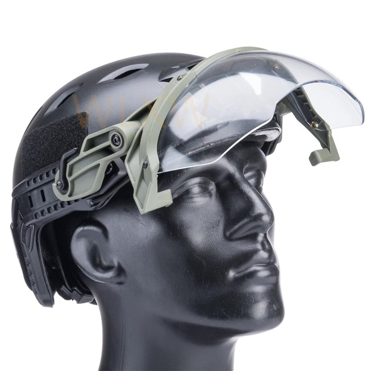 WLXW Lunettes De Protection pour Casque D'airsoft, Lunettes De Tir Tactiques À Bascule, Lentilles De 2, pour Casque Rapide, Masque De Protection À Bascule, Jeu De Guerre Airsoft.