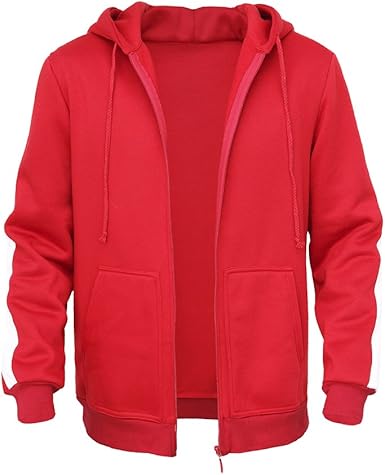 red zip up jacket