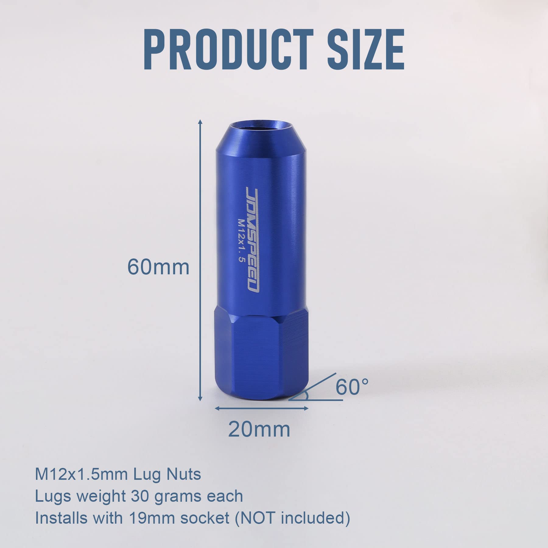 ゆむ Amazon.com: JDMSPEED Blue 60MM Aluminum Extended Tuner Lug